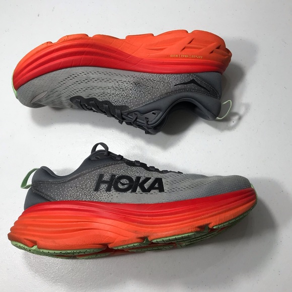 Hoka Men's Gray and Red Athletic Shoes Size 8.5D SB-D - Picture 5 of 7